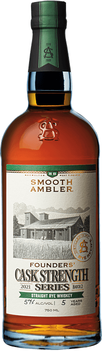 Smooth Ambler Founders Cask Strength Straight Rye Whiskey Bottle